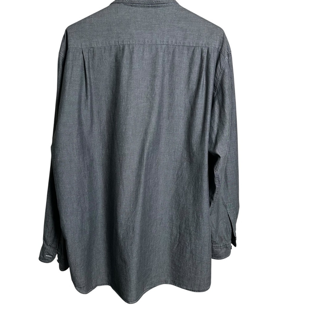 Marithe Francois Girbaud Oversized Men's Large Gray Chambray Shirt Hip Hop 90s - Picture 2 of 11